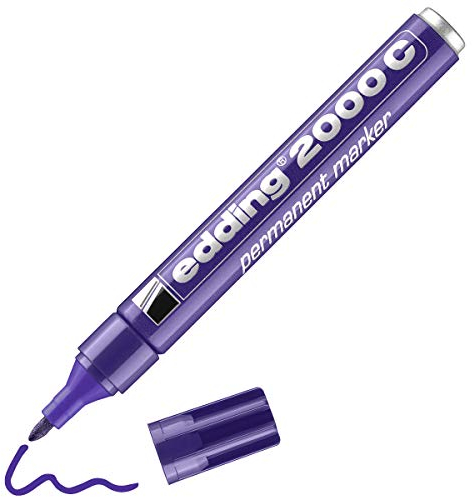edding 2000 C Marcatore permanente - viola - 1 penna - punta rotonda 1,5-3 mm - asciuga rapidamente - resiste all'acqua e alla pulizia - per cartone, plastica, legno, metallo - pennarello universale