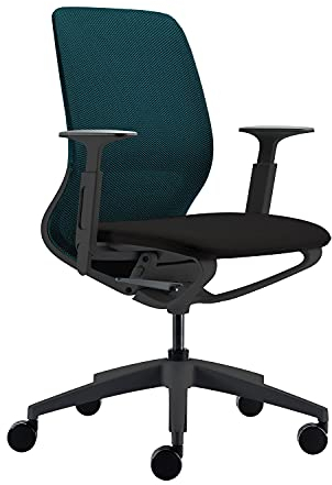 Sedus se:motion net, Drehstuhl, Bürostuhl, Mit Netzmembran Blau, Sitzpolster Schwarz, Armlehnen verstellbar, Höhenverstellbar 42-52.5cm, bis 130kg Belastbar, 23° Öffnungswinkel