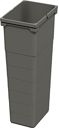 NINKA Abfallbehälter 32 Liter mit Bügelgriffen, Müllbehälter für Abfallsammler, Kunststoff dunkelgrau