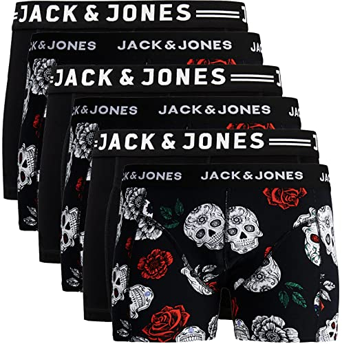 JACK & JONES Boxershorts 6er Pack Herren Trunks Shorts Baumwoll Mix Unterhose d.9a43 (4XL, Mehrfarbig Bunt @31)
