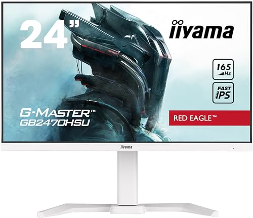 iiyama G-Master Red Eagle GB2470HSU-W5 60,5cm 23,8 Fast-IPS LED Gaming Monitor FullHD HDMI DP USB2.0 0,8ms 165Hz FreeSync-Premium Höhenverstellung Pivot weiß