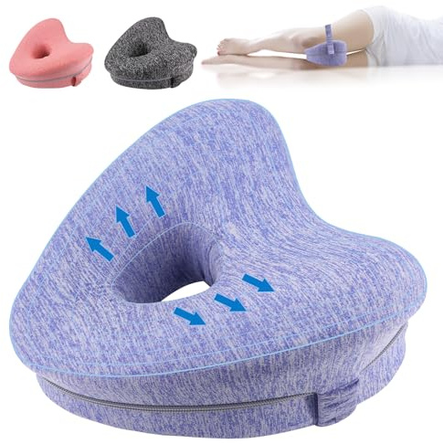 Knee Pillow for Sleeping on Side, Ergononmic Spine Alignment Pillow Knee Support Pillow, Memory Foam Leg Pillow for Side Sleepers with Straps, Hip Pillow for Sleeping,Leg Positioner Elevation Pillows