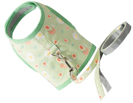 Kisangel 4sätze Katzen Geschirr Mit Leine Grünes Avocado Design Atmungsaktive Mesh-Weste Für Katzen Verstellbar Für Und Training