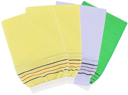 4 Pièces Gants Exfoliants Gants Exfoliant Réutilisable Gommage Corps Gants de Bain pour Nettoyer en Profondeur La Peau Morte Enlever La Peau