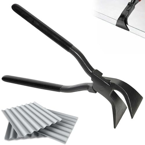 Alicates de plegado: 45 °, alicates de plegado, ancho de 60 mm, alicates de chapa, herramienta de plegado con mango antideslizante, herramienta de techado probada para bricolaje (negro)