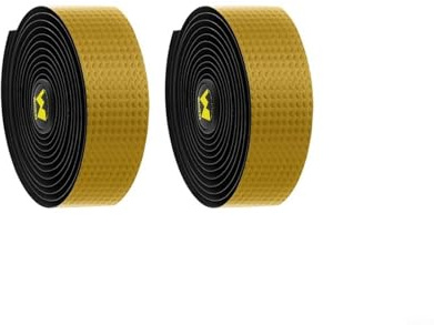 WIIYENA Juego de cinta para manillar de bicicleta, transpirable, antideslizante, absorbe los golpes, cinta de agarre de espuma para bicicleta de carretera, incluye tapones para manillar (dorado)