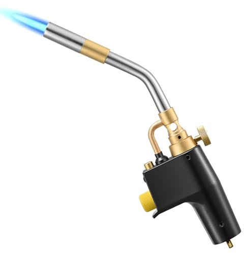 Antorcha de propano MAPP, Antorcha de Gas con Intensidad de Llama Ajustable, Soldadura a Gas para Plomería, Soldadura, Quemador de Malezas, Soldadura de Techos, Parrillas y Encendido