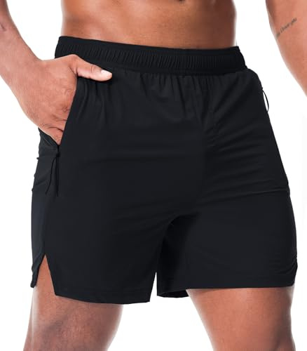Danfiki Short de Sport Course Homme Séchage Rapide Sport Pantalon Respirant pour Court avec Poches Zippé