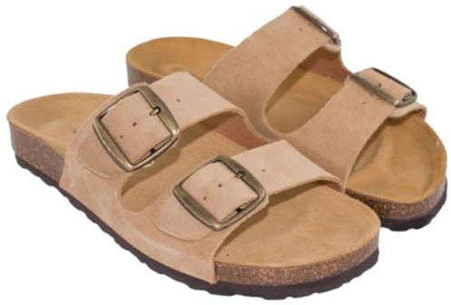 Nakloe - Sandalias dos hebillas mujer - Sandalias bio mujer - De piel, hechas en España