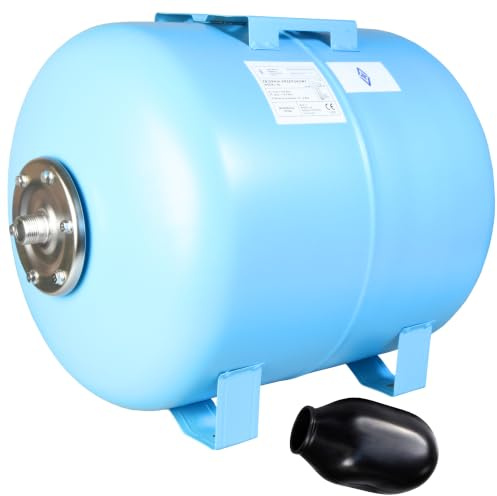 Réservoir à Vessie sous Pression 80L - Groupe de Surpression - Rccordement 1 - Cuve Ballon en Acier - pour Pompe Domestique, Pompe de Puit - Suppresseur Pompe - Horizontal 80 litres
