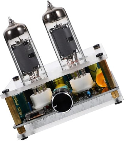 NUOBESTY Preamplificador de Válvulas Hi-Fi para Cine Casa Estéreo Amplificador de Vacío Diseño Compacto para Tocadiscos Audio de Color Negro