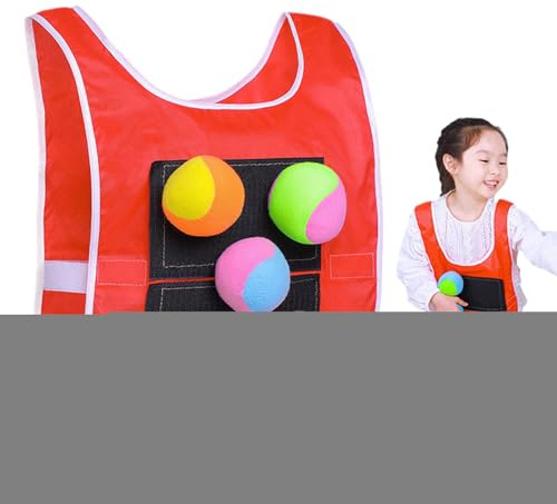 Bollväst för barn: Justerbart skjutspel, bollar för lekplatsen, rolig leksak för utomhussporter | Interaktivt Dodgeball-mål för barn, J