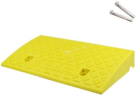 GSKDZG Rampa De Silla De Ruedas Portátil Rampa De Umbral Alto 3cm-19cm Ancho 50cm Rampas De Entrada Antideslizante Rampas De Bordillo para Coche Calzada Acera Motocicleta(Yellow,50x40x17cm)