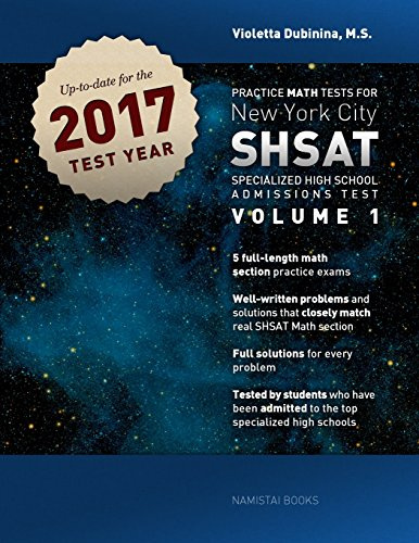 Practice Math Tests for New York City Shsat Specialized High School Admissions Test