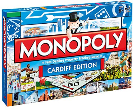 Winning Moves Cardiff Monopoly Board Game, Advance to The Cardiff International Airport, Millenium Stadium or Wales Millenium Centre and trade your way to success, makes a great gift for ages 8 plus