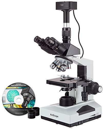 AmScope T490B-5MT 40X-2000X Laboratory Clinic Veterinary Trinocular Microscope + 5MP Digital Camera