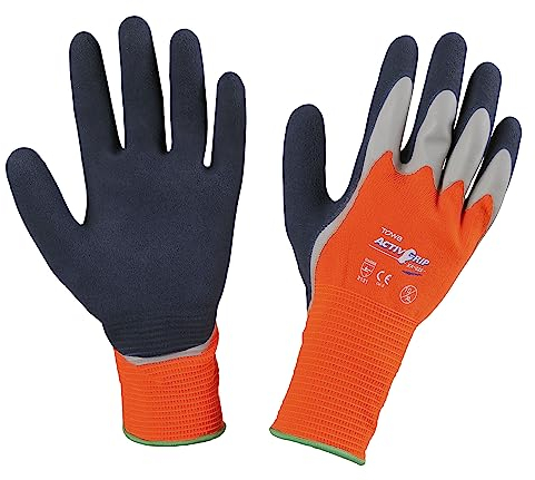 Kerbl 297675 XA325 Activ Grip Polyester/Baumwolle Feinstrick Handschuh, Orange, Größe 11
