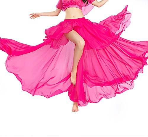 ROYAL SMEELA Falda Danza del Vientre Sexy Faldas Larga Danza del Vientre para Mujer Gasa Vestidos Danza Vientre Faldas Danza Vientre Traje de Danza del Vientre Practicar Ropa Falda de Danza Oriental