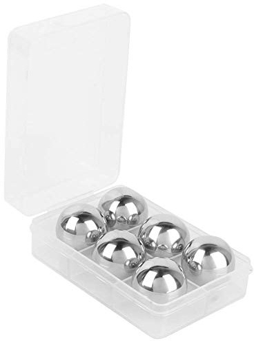 Fdit 6 pezzi in acciaio inox Ice Cube Vodka Ice Stone Whisky Vodka Pietre Ball Ice Chiller Pietra Birra Vino raffreddamento Bal
