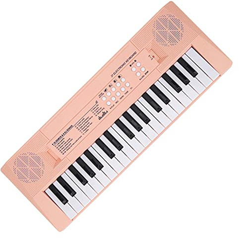 Bf-3738 Piano à Clavier électrique Musical avec 37 Touches, Instrument Pédagogique à Clavier d'apprentissage avec Volume de Musique Réglable pour Les Débutants(Rose)