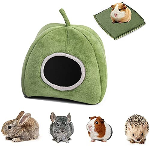 Qanye Casa Invernale per Piccoli Animali Domestic, Casetta per Criceti, Cuccia per Piccoli Animali per Criceti, Criceto Letto Inverno, con Anello per Appendere, per Criceti, Cincillà (Verde)