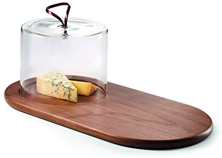 Philippi - Walnut Käsebrett aus Walnussholz mit stylischer Glasglocke