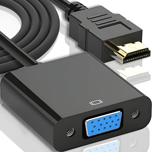 Retoo HDMI auf VGA Adapter Konverter für Computer Desktop Laptop PC Monitor Projektor HDTV Stecker auf Buchse 1080P HD Multi Monitor Stecker Digital-zu-Analog-Konverterkabel Schwarz