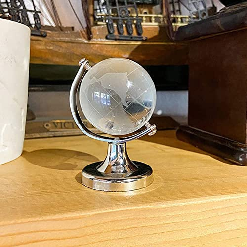 Mini World Globe Crystal balls Glass paperweight,desk ornaments,small ornaments,teacher gift,Miniature Crystal Ball Sphere Display,Round Earth globe World(diameter 5cm)