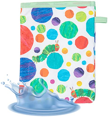 Smithy Waschlappen Baby Raupe Nimmersatt | Baumwolle Frottee | Waschhandschuh Kinder | Jungen & Mädchen | Geschenk zur Geburt (bunt)