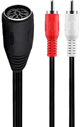 LOKEKE DIN 8Pin to 2RCA Cable, DIN 8 Pin Female to 2RCA Red White Male Stereo Audio Cable Cord Wire for Sound Equipment Receiver CD Player