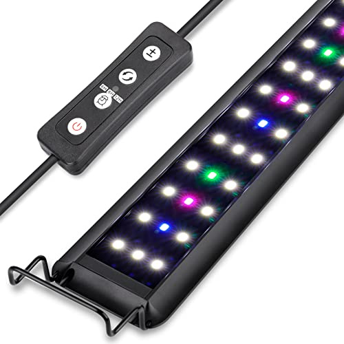 hygger Aquarium Éclairage, 29W RGB Éclairage Aquarium LED pour Réservoir d'eau Douce Avec 10 Niveaux de Luminosité, Minuterie Réglable, 3 Modes pour 90-111cm Réservoir Planté