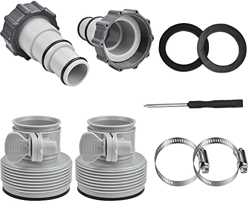SIYINGSAERY Pool Pump Hose Connector 1.25 to 1.5 Replacement Hose Adapter Hose Conversion Adapters Hose Converter for Intex,Threaded Connection Pool Pumps, Above Ground Swimming Pool Pumps (4 Pack)