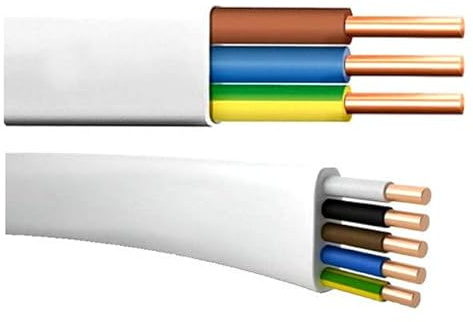 Flach Feuchtraumkabel Leitung YDYp NYM-J 3x1,5 50m