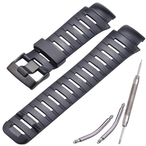 MCXGL weiches Gummi Uhrenarmband Kompatibel mit SUUNTO X-lander military Ersatz Armband (Gummi schwarz)
