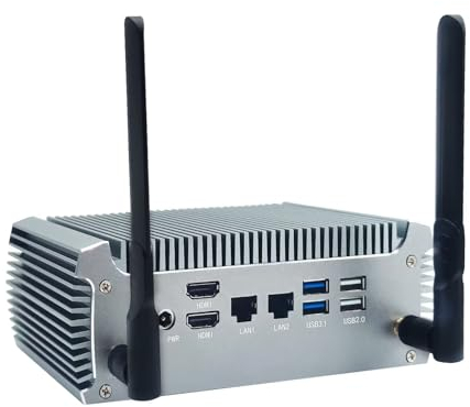 SJRC Mini PC Lüfterlos AMD Ryzen R7 7730U 8C/16T Fanless, Klein Büro Industrial Desktop Computer, WiFi6 BT5.2, UHD 4K Dual Display, Barebone, NO RAM NO Storage NO System