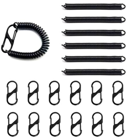 6 Pièces Porte-Cles à Ressort Spirale Idéal pour les Clés de Voiture, Moto, Vélo et Maison
