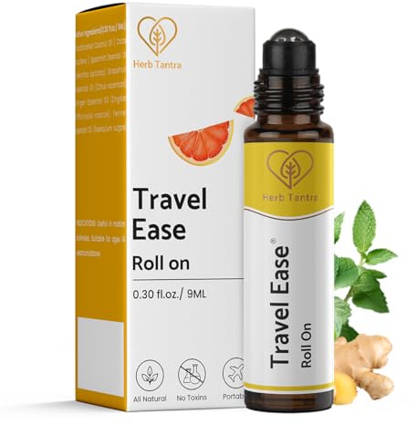 Travel Ease Roll On | Combat Motion Sickness,Morning Sickness,Vertigo, Pregnancy Nausea | Natural Non Drowsy | Road Trip Essentials