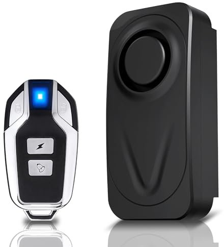 Sistema di Allarme per Bicicletta con Telecomando - 110-130 dB, Impermeabile, Antifurto per Moto - Allarme con Telecomando