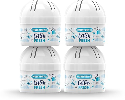 HUMYDRY Mini 75g MIX – Pack de 4 Deshumidificadores Ambientadores – Absorben la Humedad y Reducen Olores – Aroma Algodón – Hasta 8 m²