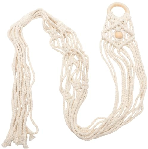 SAFIGLE Supporto da Parete per Chitarra in Cotone Macramè Gancio Intrecciato a Mano per Ukulele e Mini Chitarra Decorazione Naturale Salvaspazio per Strumenti Acustici ed Elettrici