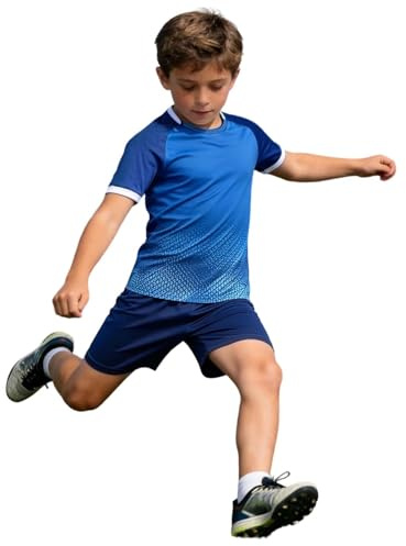 Conjunto deportivo americano de fútbol americano para niños jóvenes traje de entrenamiento de equipo cómodo transpirable (azul, 4-5 años)