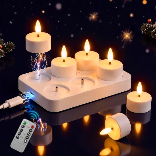 Dehobo Velas de Té LED Recargables más de 50~110 Horas 6 Pz