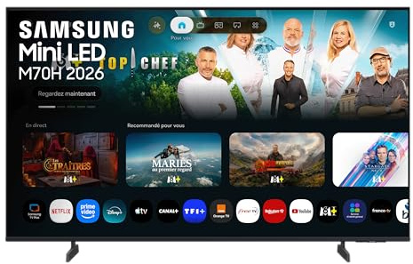 Samsung Smart TV 43 Pouces M70H Mini LED 4K, UHD, Mini LED HDR pour des Détails Époustouflants, Pure Spectrum Color, Motion Xcelerator 144 Hz, Dynamic Sound Pack, Vision AI Companion [2026]