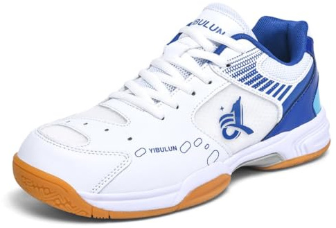 JiuQing Herr Badmintonskor Pickleball Tennis Sneakers Andningsbara Bekväma Lätta Courtskor
