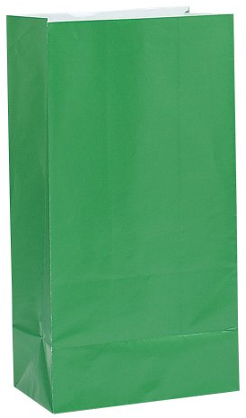 Partytaschen aus Papier - Waldgrün - 12er-Pack