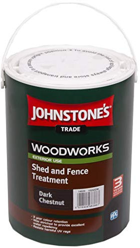 5 LTR JOHNSTONE'S WOODWORKS SHED & FENCE QUICK DRY WOODSTAIN DARK CHESTNUT
