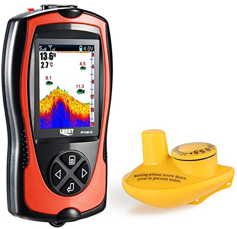 LUCKY Echolot Fischfinder Tragbare glückliche Fische Finder mit 2~147 ft Tiefenbereich Abdeckung farbiges TFT LCD Display Fischfinder Sensor Sonar Frequenz Fisch-Detektor