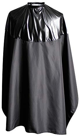 SMARTHAIR Professional Salon Cape Polyester Haircut Apron Shampoo & Chemical Resistant Haircut Cape,54”x62”,Black,C007013C-B