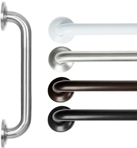 Vive Grab Bar for Showers - Bathroom Antislip Handrail for Seniors, Elderly Assistance Product, Heavy Duty Shower Handles, Handicap Grab Bars, Stainless Steel, Multipurpose, 440 lbs (Brushed Nickel)