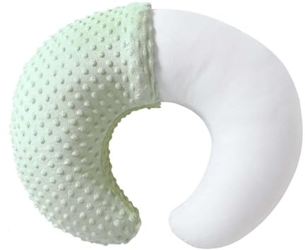 QUENESS Almohada de Lactancia y Posicionador, para lactancia materna, alimentación con biberón, soporte para sentarse del bebé con funda ultra suave extraíble, soporte para tiempo boca abajo para